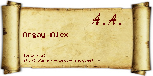 Argay Alex névjegykártya