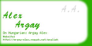 alex argay business card